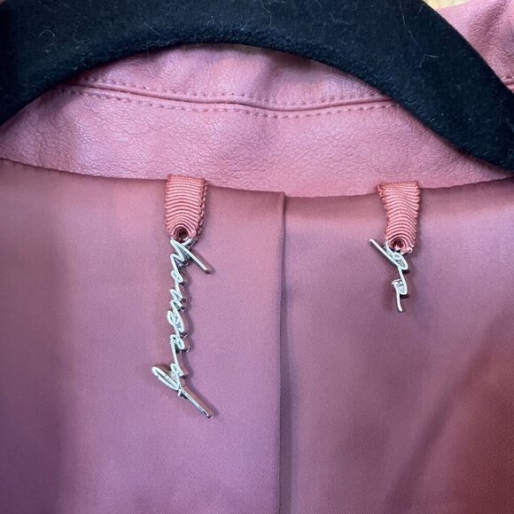 House of CB Womens Kiera Oversize Faux Leather Jacket Size Large Pink SP EXC - Picture 5 of 12